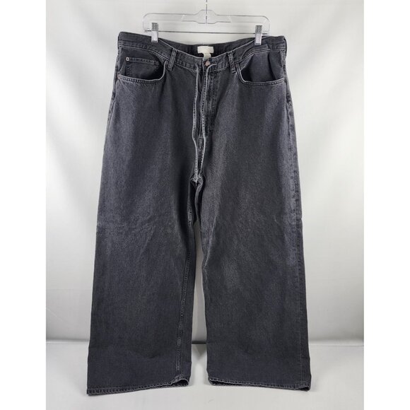 COS Jeans Womens 14 Black Wide Leg Denim (36x30) - Picture 1 of 11